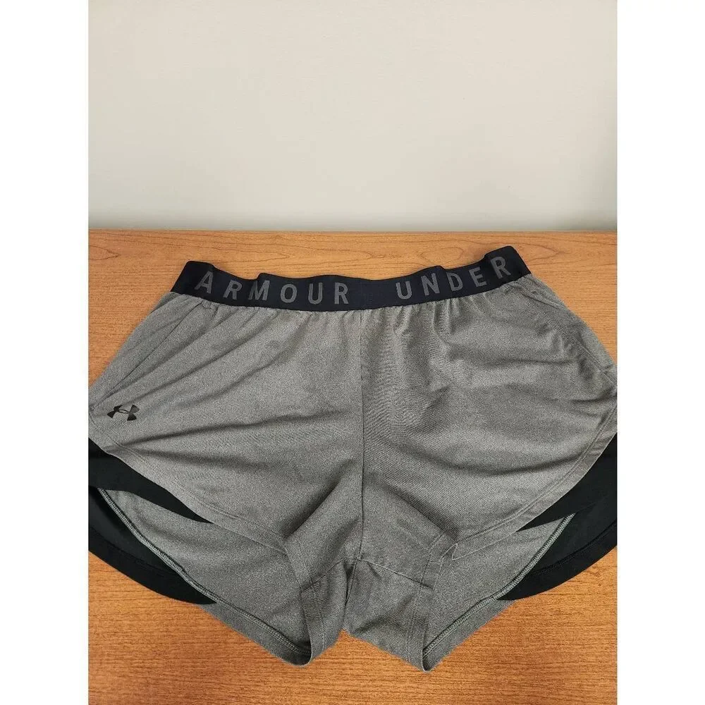 Under Armour Shorts Ladies 2X Gray Running Activewear Athletic
